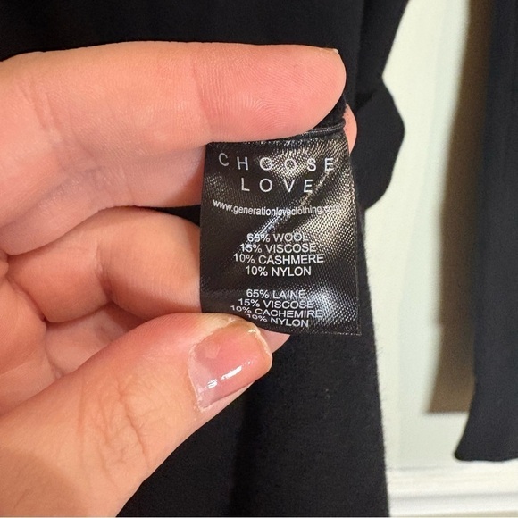 Generation Love Black Wool-Cashmere Blend Lulu Sweater Dress size Small - Picture 6 of 7